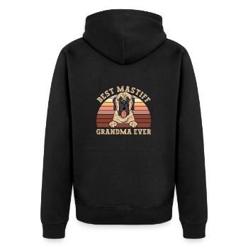Mastiff Dog Old English Mastiff - Unisex Premium Organic Zip Hoodie - black - Back - Nico (187cm)