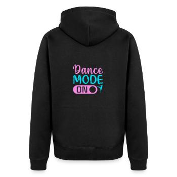 Dance Mode On - Unisex Premium Bio Zip Hoodie - Schwarz - Hinten - Nico (187cm)