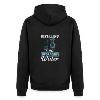 Distilling Upgrading Water Whiskey Distiller - Unisex Premium Organic Zip Hoodie - black - Back - Nico (187cm)