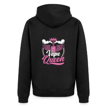 Vape Queen Smoker E Cigarette Vaping - Unisex Premium Organic Zip Hoodie - black - Back - Nico (187cm)