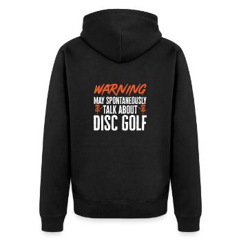 Discgolf Disc Golf Frisbee - Unisex Premium Organic Zip Hoodie - black - Back - Nico (187cm)