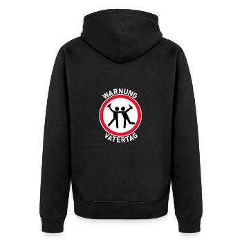 Warning Father's Day Dad Beer Celebrate Buddies Dad - Unisex Premium Organic Zip Hoodie - black - Back - Nico (187cm)