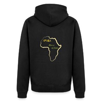 Africa This is My home - Unisex Premium Organic Zip Hoodie - black - Back - Nico (187cm)