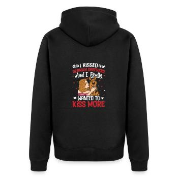 Frau Ist Chef Schäferhund Geschenk - Unisex Premium Bio Zip Hoodie - Schwarz - Hinten - Nico (187cm)