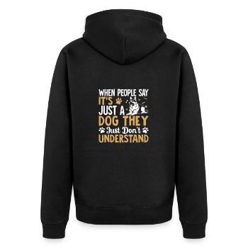 Sheepdog - Unisex Premium Organic Zip Hoodie - black - Back - Nico (187cm)