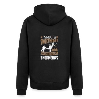 Sheepdog - Unisex Premium Organic Zip Hoodie - black - Back - Nico (187cm)