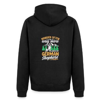 Sheepdog - Unisex Premium Organic Zip Hoodie - black - Back - Nico (187cm)