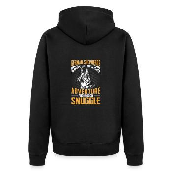 Sheepdog - Unisex Premium Organic Zip Hoodie - black - Back - Nico (187cm)