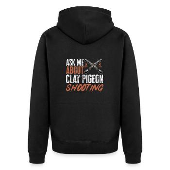 Tir au piège Tir au pigeon en argile Skeet - Veste à capuche bio Premium Unisexe - noir - Dos - Nico (187cm)