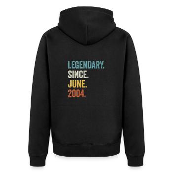 19e anniversaire 19 ans légendaires depuis juin 2004 - Veste à capuche bio Premium Unisexe - noir - Dos - Nico (187cm)