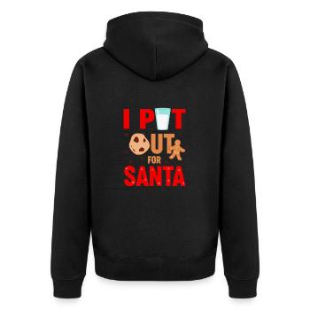 Ich habe für den Weihnachtsmann Weihnachten herausgebracht - Unisex Premium Bio Zip Hoodie - Schwarz - Hinten - Nico (187cm)