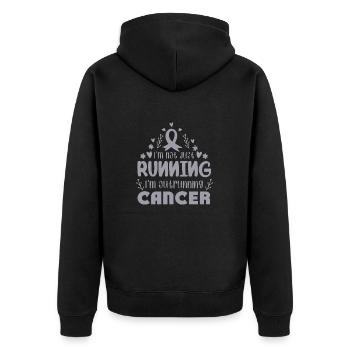 I'm Outrunning Brain Cancer - Unisex Premium Organic Zip Hoodie - black - Back - Nico (187cm)