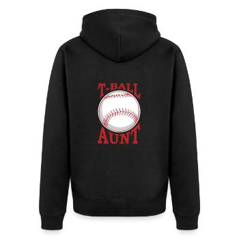 T-Ball Tante Baseballspieler - Unisex Premium Bio Zip Hoodie - Schwarz - Hinten - Nico (187cm)