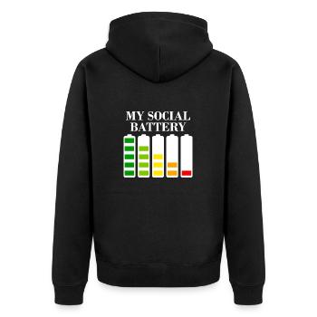 Introvertierte soziale Ängste - Unisex Premium Bio Zip Hoodie - Schwarz - Hinten - Nico (187cm)