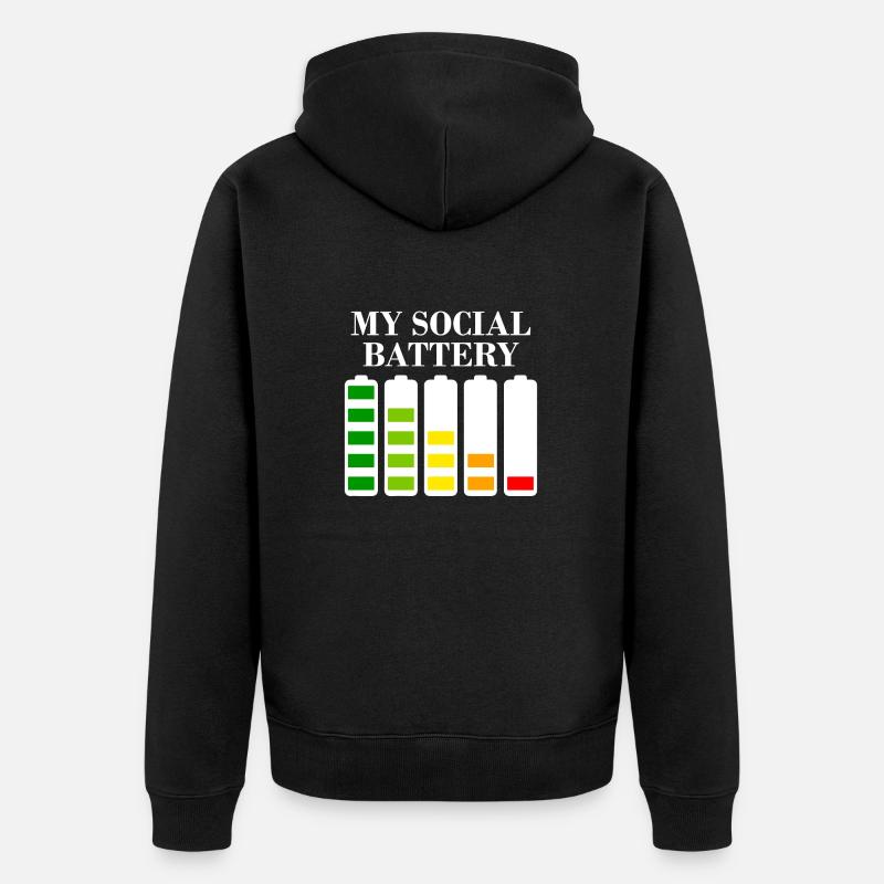 Introvertierte soziale Ängste - Unisex Premium Bio Zip Hoodie - Schwarz