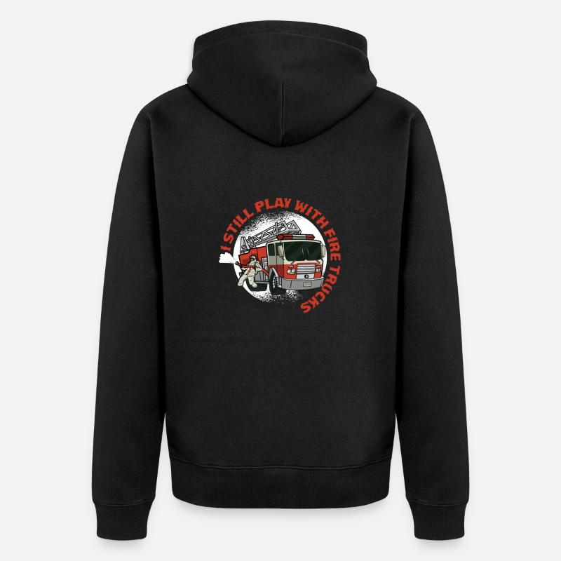 Toujours jouer Fire Trucks Fireman - Veste à capuche bio Premium Unisexe - noir