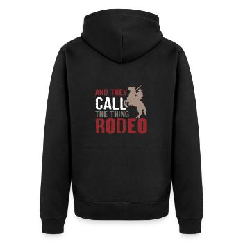 Ils appellent The Thing Rodeo Country Cowboy - Veste à capuche bio Premium Unisexe - noir - Dos - Nico (187cm)
