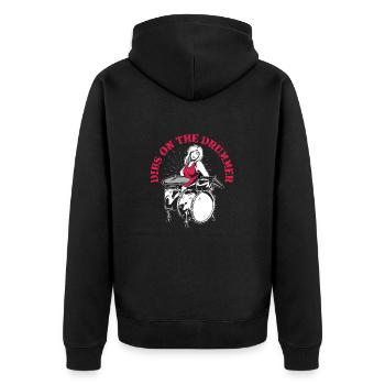 Dibs On The Drummer - Unisex Premium Organic Zip Hoodie - black - Back - Nico (187cm)
