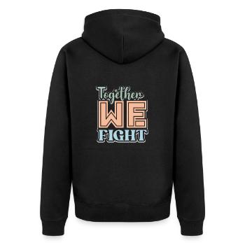 Together We Fight Against Cancer Warrior - Unisex Premium Organic Zip Hoodie - black - Back - Nico (187cm)