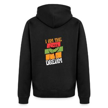 Je suis le rêve Citation antiraciste - Veste à capuche bio Premium Unisexe - noir - Dos - Nico (187cm)
