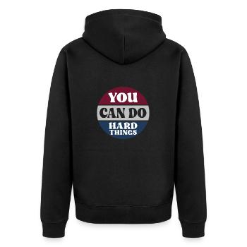 Vous pouvez faire des choses difficiles Journée de test - Veste à capuche bio Premium Unisexe - noir - Dos - Nico (187cm)