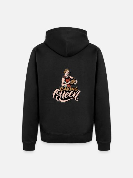 Baking Queen Baker Quote - Unisex Premium Organic Zip Hoodie - black