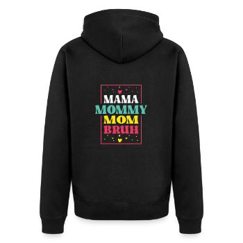 Mama Maman Maman Maman Bruh Chemise ironique - Veste à capuche bio Premium Unisexe - noir - Dos - Nico (187cm)