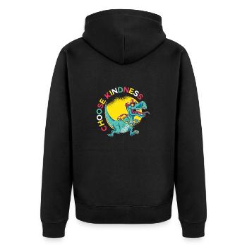 Choose Kindness Motivational Quote - Unisex Premium Organic Zip Hoodie - black - Back - Nico (187cm)