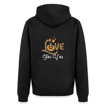 Love Fall Y`All Thanksgiving Halloween - Unisex Premium Organic Zip Hoodie - black - Back - Nico (187cm)