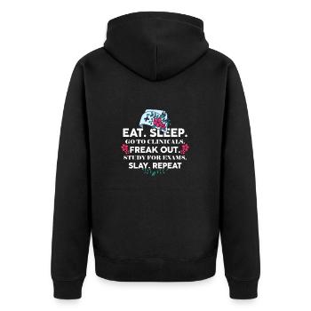 Nursing School Student Future Nurse - Unisex Premium Organic Zip Hoodie - black - Back - Nico (187cm)