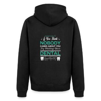 Drôle de dentiste Dicton humoristique - Veste à capuche bio Premium Unisexe - noir - Dos - Nico (187cm)