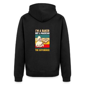 Je suis un boulanger, pas un magicien amateur de pâtisserie - Veste à capuche bio Premium Unisexe - noir - Dos - Nico (187cm)