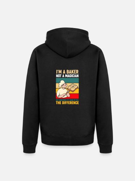 I'm A Baker Not A Magician Baking Lover - Unisex Premium Organic Zip Hoodie - black