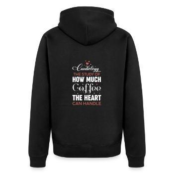 Cardiology Nurse Coffee Lover Saying - Unisex Premium Organic Zip Hoodie - black - Back - Nico (187cm)
