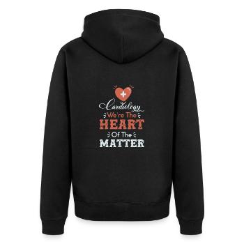Cardiology Nurse Heart Of The Matter - Unisex Premium Organic Zip Hoodie - black - Back - Nico (187cm)