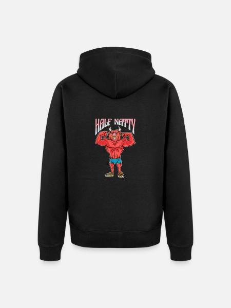 Half Natty Bodybuilder - Unisex Premium Organic Zip Hoodie - black