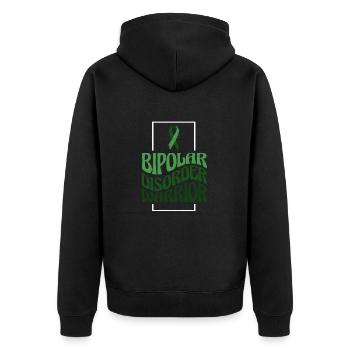 Bipolar Mental Health Disorder Awareness - Unisex Premium Organic Zip Hoodie - black - Back - Nico (187cm)