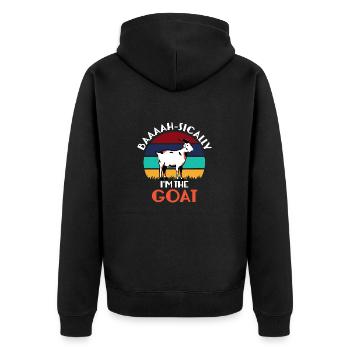 Baaaah-Sically Je suis la chèvre drôle de dicton - Veste à capuche bio Premium Unisexe - noir - Dos - Nico (187cm)