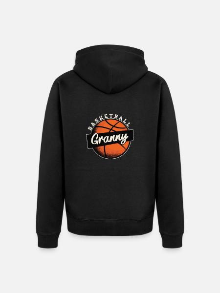 Granny Basketball - Unisex Premium Organic Zip Hoodie - black