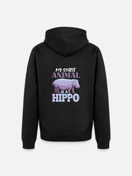 Hippo Mom My Spirit Animal Is A Hippo - Ekologisk premiumluvjack unisex - svart