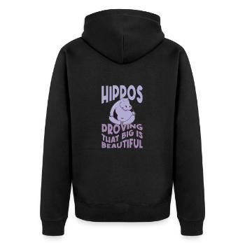 Les hippopotames prouvent que grand, c’est beau - Veste à capuche bio Premium Unisexe - noir - Dos - Nico (187cm)