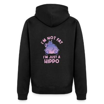 Je ne suis pas gros, je suis juste un amoureux des hippopotames - Veste à capuche bio Premium Unisexe - noir - Dos - Nico (187cm)