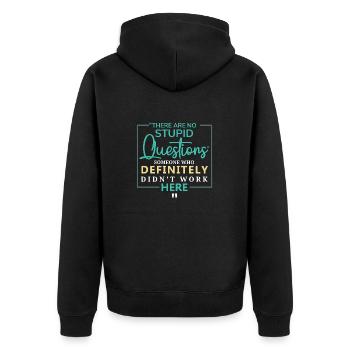 Sarcastic Coworker Ironic Saying - Unisex Premium Organic Zip Hoodie - black - Back - Nico (187cm)