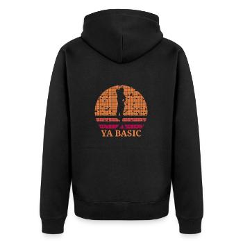 Ya Grundlegendes provokatives, freches Zitat - Unisex Premium Bio Zip Hoodie - Schwarz - Hinten - Nico (187cm)