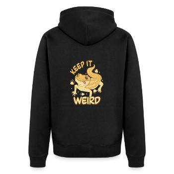 Gardez ça bizarre drôle en disant - Veste à capuche bio Premium Unisexe - noir - Dos - Nico (187cm)