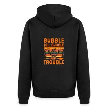 Halloween Bubble trouble - Unisex Premium Bio Zip Hoodie - Schwarz - Hinten - Nico (187cm)