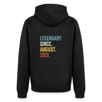 10e anniversaire 10 ans légendaires depuis août - Veste à capuche bio Premium Unisexe - noir - Dos - Nico (187cm)