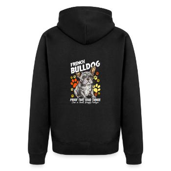 Französische Bulldogge Frenchie French Bulldog - Veste à capuche bio Premium Unisexe - noir - Dos - Nico (187cm)
