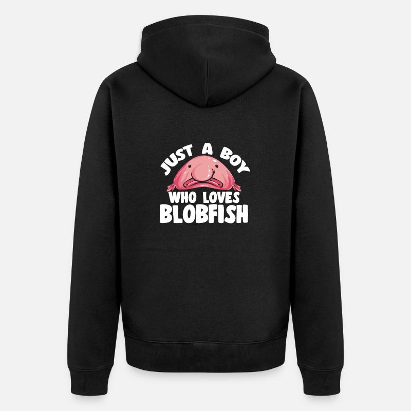 Blobfisch - Unisex Premium Bio Zip Hoodie - Schwarz