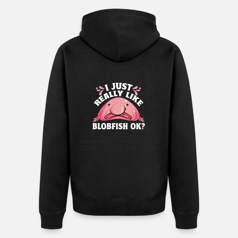 Blobfisch - Unisex Premium Bio Zip Hoodie - Schwarz